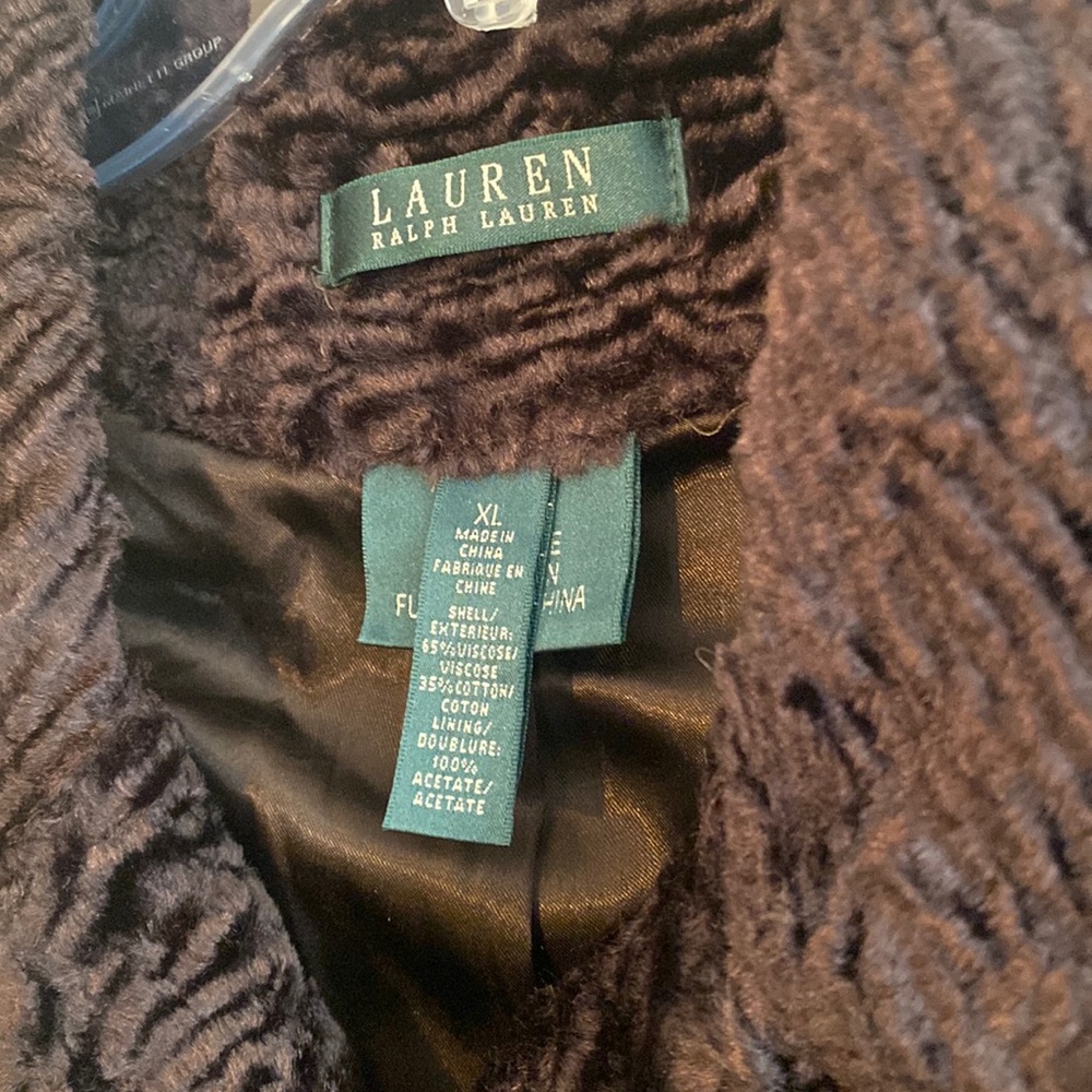 Lauren Ralph Lauren NWT XL brown faux fur coat. - Picture 2 of 10